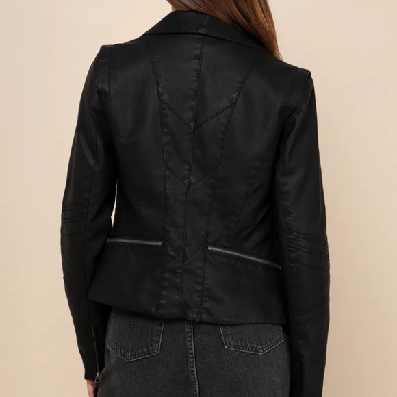 Lulus Up On a Tuesday Vegan Leather Jacket, Size Small - Picture 4 of 4